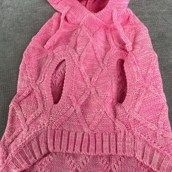 Light Pink Dog/Cat Hoodie With Puffball - Picture 2 of 6